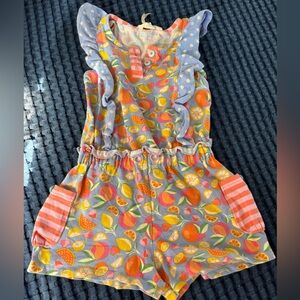 Matilda Jane girls fruit print Colorful Romper, size 4